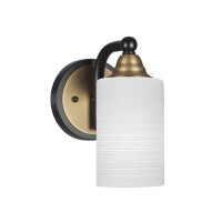 Paramount 1 Light Wall Sconce In Matte Black & Brass Finish With 4