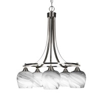 Paramount 5 Light Chandelier In Brushed Nickel Finish With 6