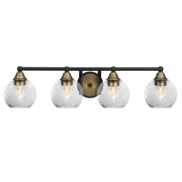 Paramount 4 Light Bath Bar In Matte Black & Brass Finish With 5.75