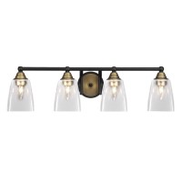 Paramount 4 Light Bath Bar In Matte Black & Brass Finish With 4.5