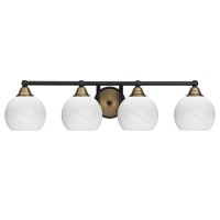 Paramount 4 Light Bath Bar In Matte Black & Brass Finish With 5.75