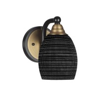 Paramount 1 Light Wall Sconce In Matte Black & Brass Finish With 5