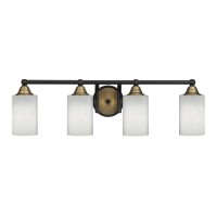 Paramount 4 Light Bath Bar In Matte Black & Brass Finish With 4.5