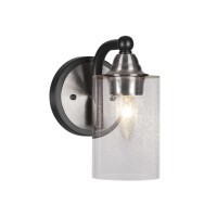 Paramount 1 Light Wall Sconce In Matte Black & Brushed Nickel Finish With 4