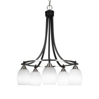 Paramount 5 Light Chandelier In Matte Black & Brushed Nickel Finish With 5