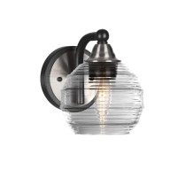 Paramount 1 Light Wall Sconce In Matte Black & Brushed Nickel Finish With 6