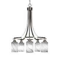 Paramount 5 Light Chandelier In Brushed Nickel Finish With 4