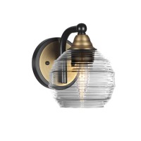 Paramount 1 Light Wall Sconce In Matte Black & Brass Finish With 6