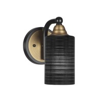 Paramount 1 Light Wall Sconce In Matte Black & Brass Finish With 4