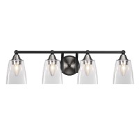 Paramount 4 Light Bath Bar In Matte Black And Brushed Nickel Finish With 4.5