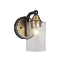 Paramount 1 Light Wall Sconce In Matte Black & Brass Finish With 4