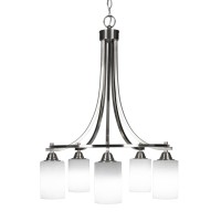 Paramount 5 Light Chandelier In Brushed Nickel Finish With 4