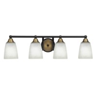 Paramount 4 Light Bath Bar In Matte Black & Brass Finish With 4.5