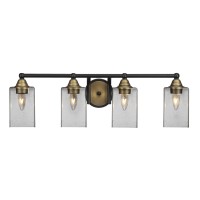 Paramount 4 Light Bath Bar In Matte Black & Brass Finish With 4