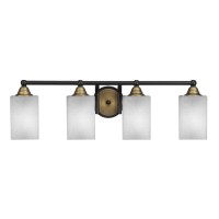 Paramount 4 Light Bath Bar In Matte Black & Brass Finish With 4