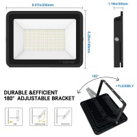 Lhotse 2 Pack 50W Led Flood Light Outdoor 7000 Lumens Led Work Light With Plug Ip65 Waterproof Outdoor Floodlights 6500K Daylig