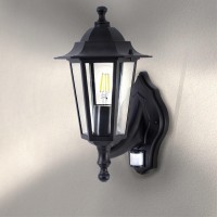 Ledvion Classic Vela, Classic Led Outdoor Wall Light With Motion Sensor, Black, E27 Fitting, Wall Lamp, Outdoor Light, Ip44