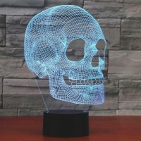 Agwim Scary Skull Night Light 3D Illusion Lamp 7 Colors Changing Usb Touch Switch Table Lights Bedroom Halloween Decoration La