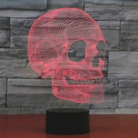 Agwim Scary Skull Night Light 3D Illusion Lamp 7 Colors Changing Usb Touch Switch Table Lights Bedroom Halloween Decoration La