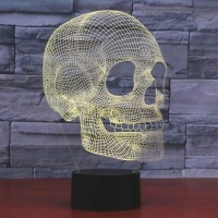 Agwim Scary Skull Night Light 3D Illusion Lamp 7 Colors Changing Usb Touch Switch Table Lights Bedroom Halloween Decoration La