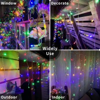 Christmas Decorations Lights Outdoor, 29.8Ft 360 Led Christmas Icicle Lights, 8 Modes Christmas Light With 60 Drops, Clear Wire Led Icicle Fairy Twinkle Lights For Christmas Party, Holiday(Multicolor)