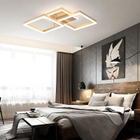 Modern Led Golden Flush Mount Ceiling Light2Layer Square Acrylic 4000K6000K Dimmable Led Flush Ceiling Lighting With Remote 6