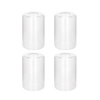 Eidonta 4 Pack Clear Glass Shade Covers Replacements, 5.5In Height, 3.5In Diameter, 1.65In Fitter, Eidonta Clear Cylinder Glass Lamp Shade Replacement Globe For Chandelier Pendant Wall Sconces