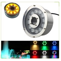 Awsad Led Ring Fountain Underwater Light, 6W Ip68 Waterproof Submersible Light Fountain Lamp, 6 Colors (Color : Yellow Light, Size : 12V)