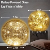 Mercury Cracked Glass Globe Lights Home Decorative Sphere Night Light Battery Operated Ball Lamp For Christmas Living Room Weddi