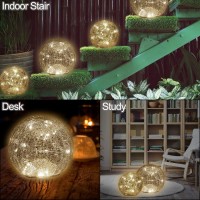 Mercury Crackle Glass Moon Lamp,3 Pack (4In,4.5In,5.7In) Sphere Night Light Battery Operated Bedside Lamp For Christmas Bedroom Decoration Birthday Gifts For Women Girls Mom Girlfriend