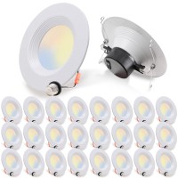 Energetic 24 Pack 5/6 Inch 5Cct Led Recessed Downlight, Baffle Trim, Wet Rated, E26 Base Screw In, 10.5W=85W, Dimmable, Simple Retrofit Installation, Energy Star & Etl Listed