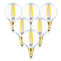 Xininsun Dimmable G16.5 Light Bulb,E12 40 Watt Candelabra Light Bulb,Soft White 3000K 400Lm G50 4W Led Globe Bulbs Vintage Led Filament Edison Candle Bulb With Decorative,6Pack