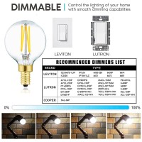 Xininsun G16.5 Led Bulb,E12 40W Candelabra Dimmable Chandelier Light Bulbs 4000K Daylight White Clear 400Lm 4W G50 Vintage Led Filament Edison Candle Bulb With Decorative,6Pack