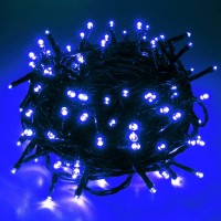 Pooqla Christmas Blue String Lights, 200 Led 66 Ft Indoor And Outdoor Blue Lights, 8 Modes Holiday Fairy Lights For Home Yard Patio Wedding Party, Halloween Decoration, Blue