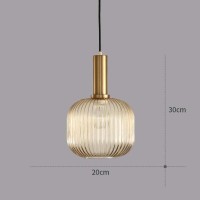 Debbte Industrial Vintage Glass Pendant Lighting Brass Finish Modern Retro Drop Ceiling Light Hanging Lamp For Bedroom Dining Room Kitchen Island (Amber, 7.9 Inches)