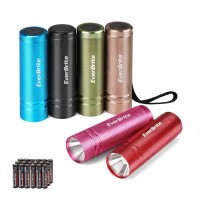 Everbrite 6-Pack Mini Led Flashlight Set, Aluminum Led Handheld Torches With Lanyard, 18Aaa Batteries Included, For Kids Gift, Party Favor, Camping, Night Reading