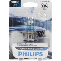 Philips CrystalVision platinum upgrade headlight bulbs deliver a sharp irresistble look Ultrawhite gradient coating that creates up to 4000K brilliant white light and produces up to 60 more vision compared to standard halogen bulb The perfect choice for t