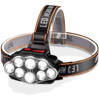 Dawinsie Headlamp Led Rechargeable, High Lumen Bright Head Lamp With 8 Led, Usb Headlight, 4 Mode Ipx4 Waterproof Head Flashlight For Outdoor Running Hunting Hiking Camping Gear