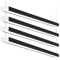 Faithsail 4Ft Led Linear Light 5000K 6000Lm Suspension Office Lighting Fixture With Plug, 60W Commercial Light Fixture Shop Light For Office Gym Garage 4 Pack