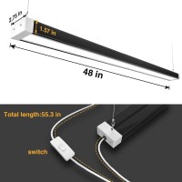 Faithsail 4Ft Led Linear Light 5000K 6000Lm Suspension Office Lighting Fixture With Plug, 60W Commercial Light Fixture Shop Light For Office Gym Garage 4 Pack