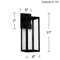 John Timberland Titan Modern Industrial Outdoor Wall Light Fixture Mystic Black Metal 17