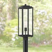 John Timberland Titan Modern Outdoor Post Light Fixture Mystic Black 21 3/4