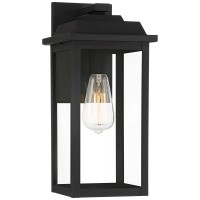 John Timberland Eastcrest Modern Outdoor Wall Light Fixture Textured Black 15 1/4