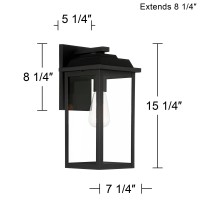 John Timberland Eastcrest Modern Outdoor Wall Light Fixture Textured Black 15 1/4