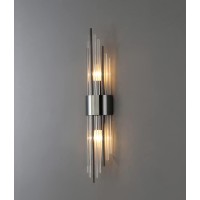 Shawnkey 2Light Modern Wall Sconce Titanium Black Metal With Clear Class Crystal Vanity Wall Sconce Lighting For Bedroom Living