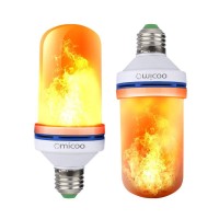 Fuxury Led Flame Effect Light Bulb,4 Modes Halloween Flame Light Bulbs With Gravity Sensor, E26 A19 Base Fire Light Bulb, Flickering Light Bulb For Indoor/Outdoor/Christmas Decoration (2 Pack)