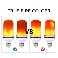 Fuxury Led Flame Effect Light Bulb,4 Modes Halloween Flame Light Bulbs With Gravity Sensor, E26 A19 Base Fire Light Bulb, Flickering Light Bulb For Indoor/Outdoor/Christmas Decoration (2 Pack)