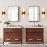 Kuzzull Modern Wall Sconces Set Of 2 Brushed Brass Gold Frosted Glass Shade Indoor Wall Mounted Lights Bathroom Sconces 36