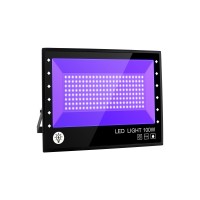 100W Led Black Light, Bosite Uv Blacklight Flood Light With Plug, Ip66 Waterproof Black Lights For Glow Party In The Dark, Stage Lighting, Aquarium, Body Paint, Fluorescent Poster, Neon, Halloween