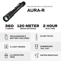 Police Security Aurar Flashlight 360 Lumens Water Resistant